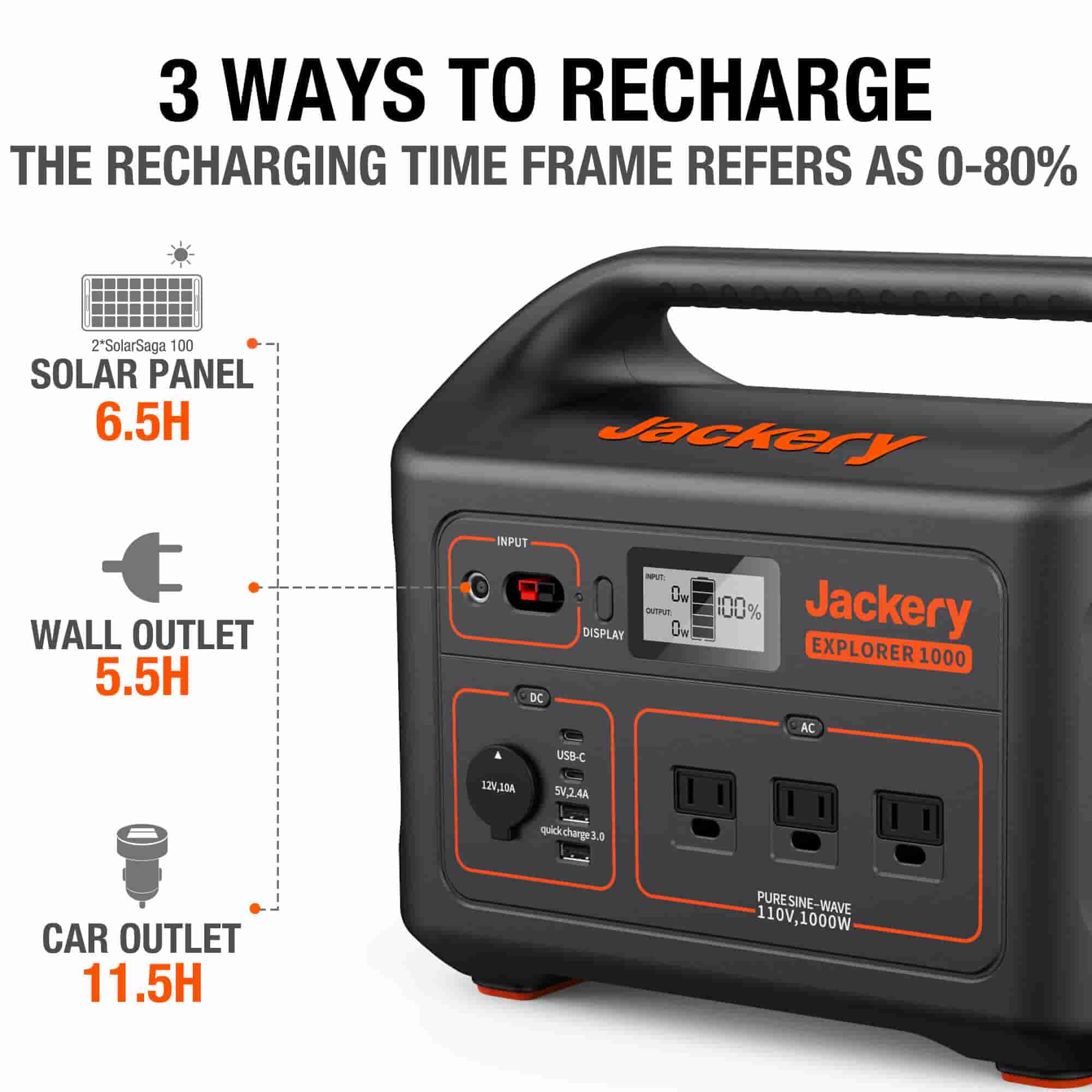 Jackery Explorer 1000 Portable Power Station (Refurbished) - Image 4