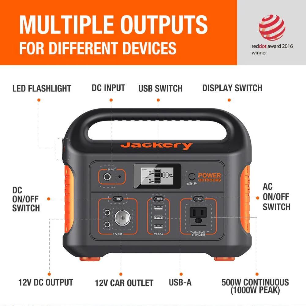 Jackery Explorer 550 Portable Power Station (Refurbished) - Image 6